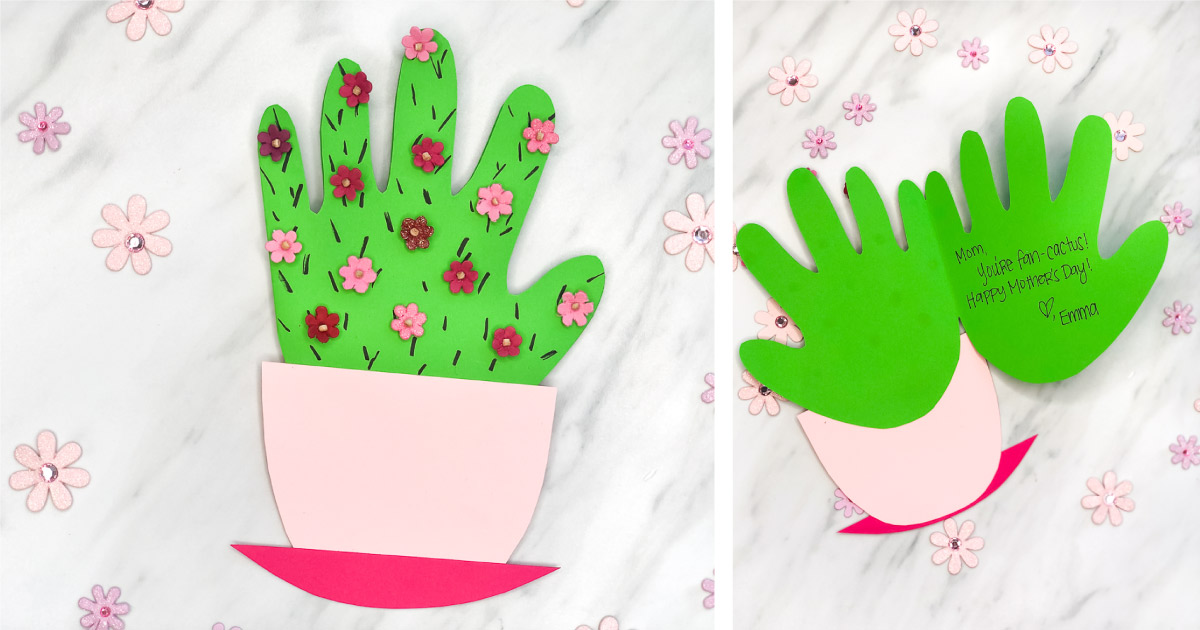 Handprint Cactus Mother’s Day Card