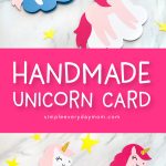 Unicorn Craft For Kids | Learn how to make this simple and cute unicorn card. It's perfect for Mother's Day or Valentine's Day. #children #kidscrafts #craftsforkids #kidsactivities #kidsactivity #ideasforkids #elementary #ece #earlychildhood #unicorncrafts #mothersday #mothersdaycrafts #mothersdaycards #preschool