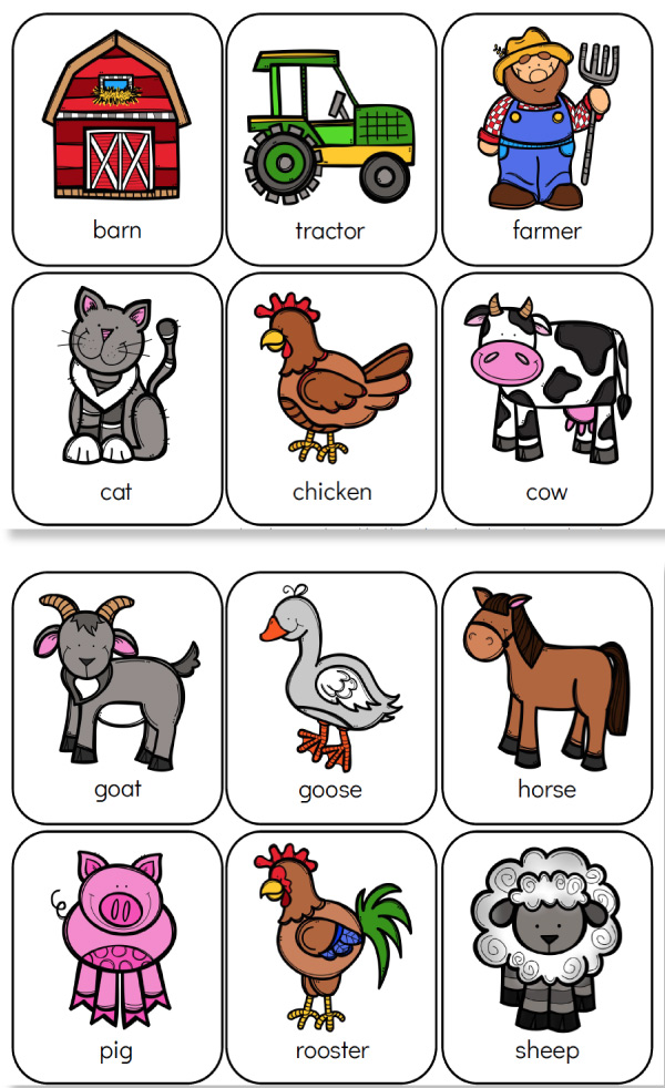 Farm Animals Flashcards Free Printable Printable Templates