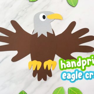 picture of bald eagle with handprint wings