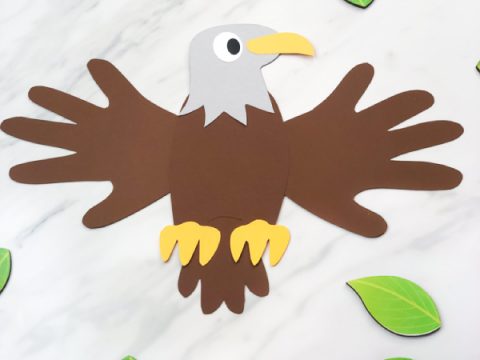 Handprint Bald Eagle Craft For Kids [Free Template]