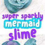 3 images of teal mermaid slime