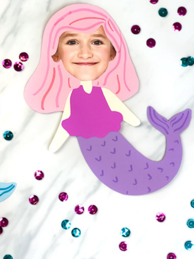 Photo Mermaid Craft For Girls [Free Template] Story
