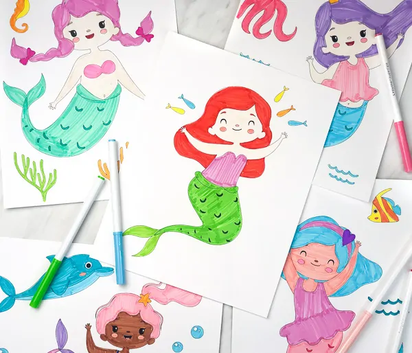 mermaid coloring page