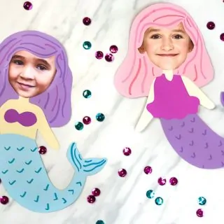 two little girls mermaid paper crafts