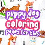 collage of puppy coloring pages