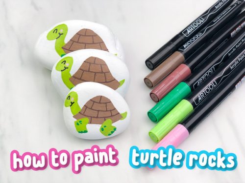 How To Make Easy Turtle Painted Rocks For Kids [VIDEO TUTORIAL]
