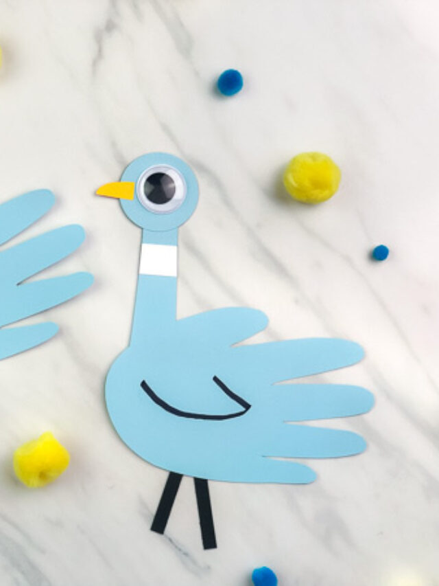 Mo Willems Inspired Handprint Pigeon Craft For Kids Story