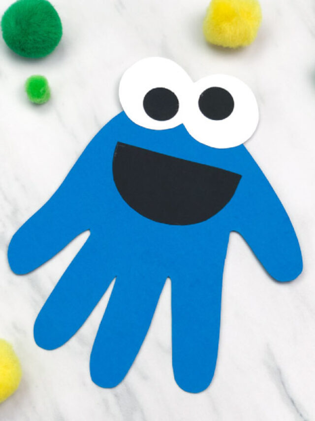 Handprint Cookie Monster & Elmo Craft For Kids Story