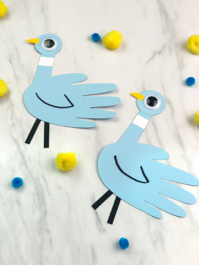 Mo Willems Inspired Handprint Pigeon Craft For Kids Story