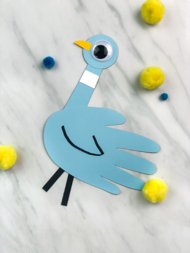 Mo Willems Inspired Handprint Pigeon Craft For Kids Story