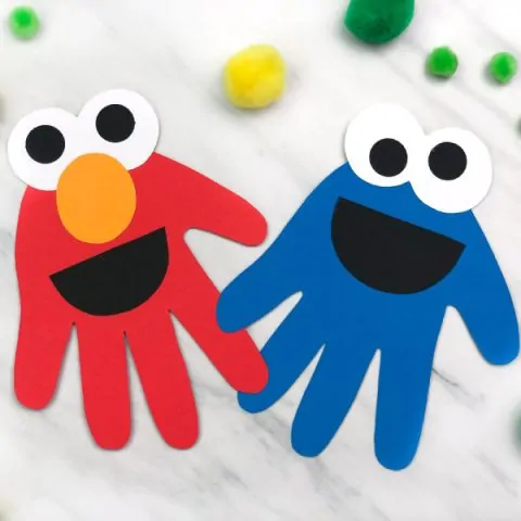 Handprint Cookie Monster & Elmo Craft