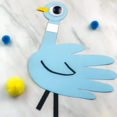 Mo Willems Inspired Handprint Pigeon Craft For Kids