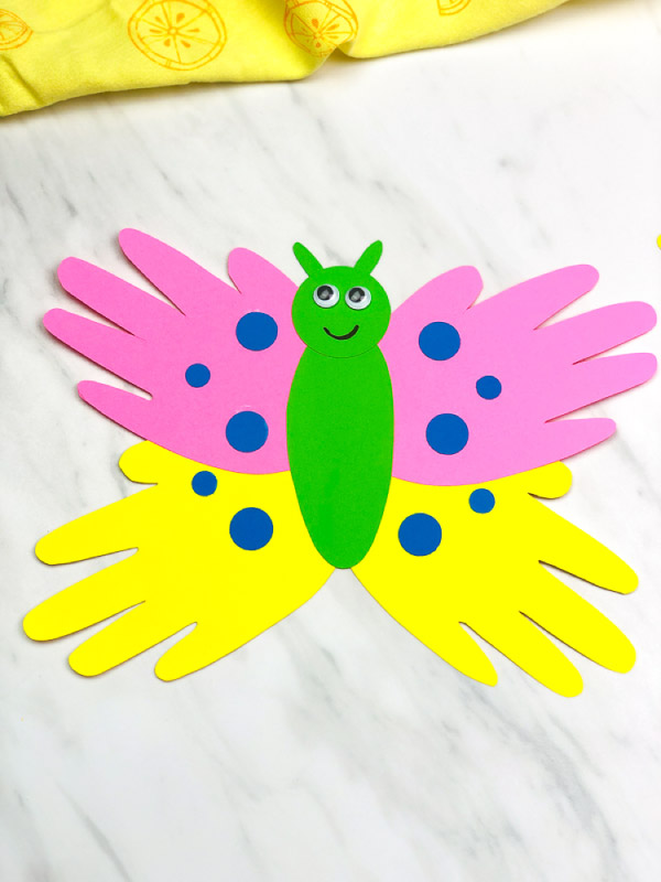 colorful handprint butterfly craft