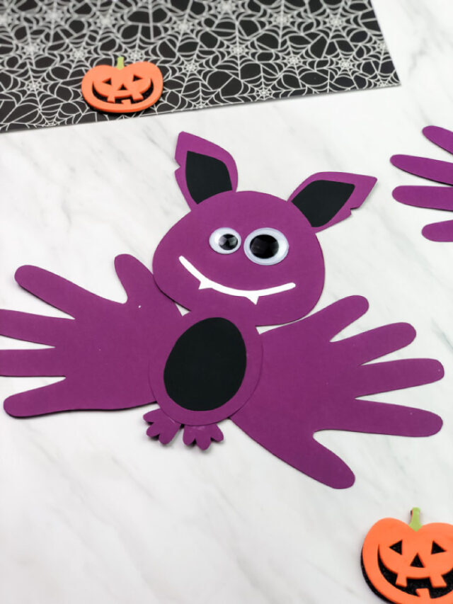 Handprint Bat Craft For Halloween [Free Template] Story
