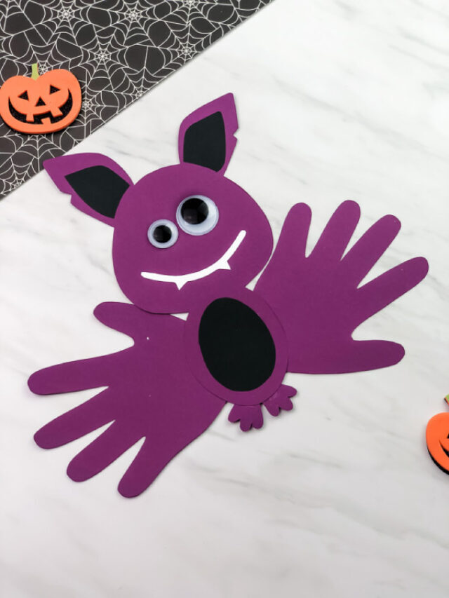 Handprint Bat Craft For Halloween [Free Template] Story