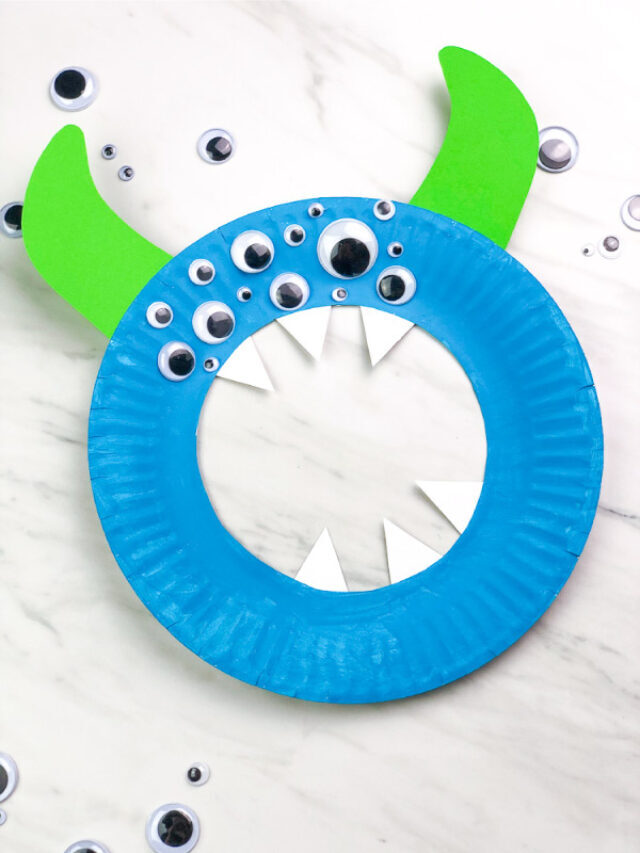 Easy Paper Plate Monster Craft For Preschool [Free Template] Story