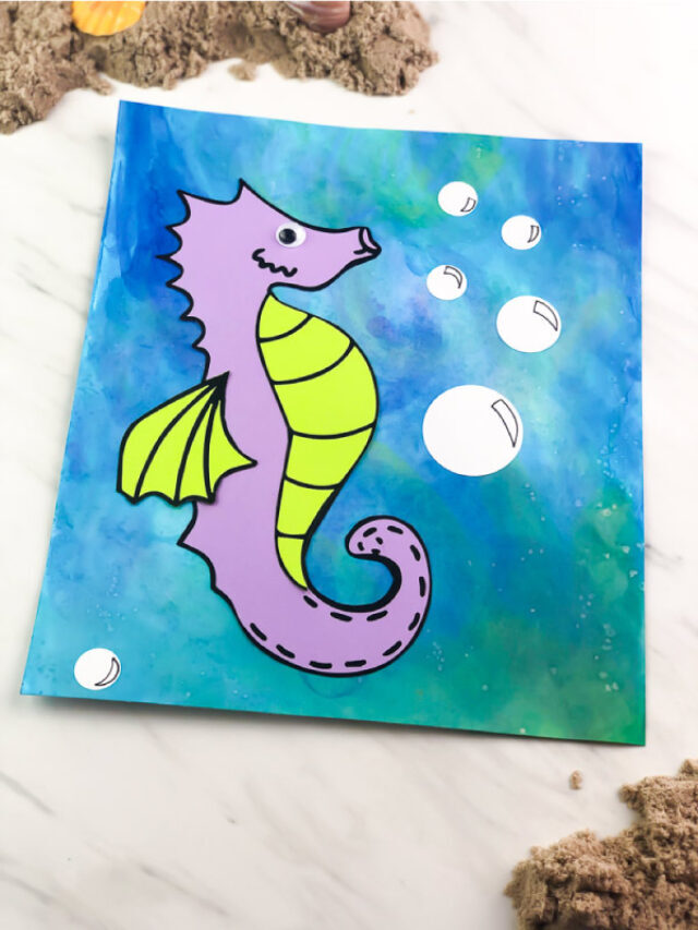 Easy Seahorse Craft For Preschool [With Free Template] Story