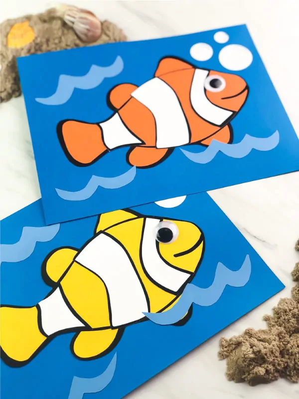 clownfish paper craft for kids 