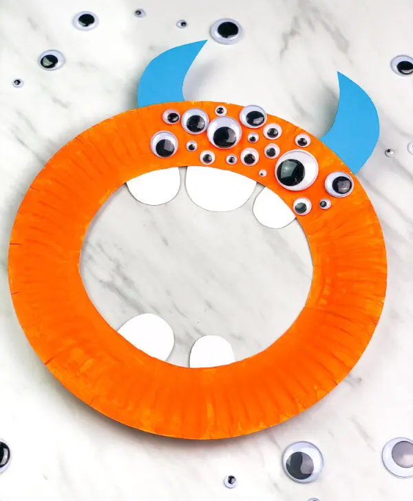 orange paper plate monster craft