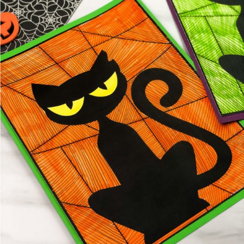 two example of finished black cat craft