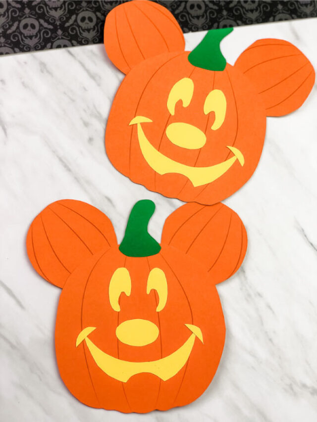 Mickey Mouse Pumpkin Craft For Kids [Free Template] Story