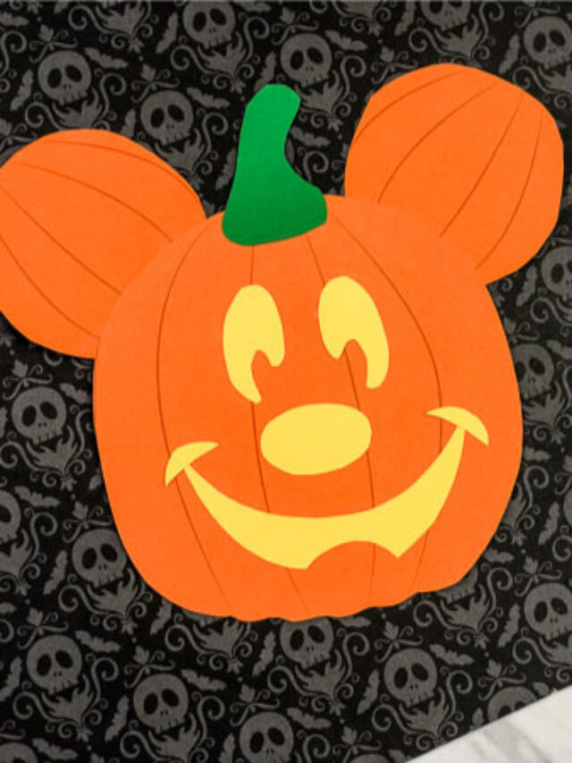 Mickey Mouse Pumpkin Craft For Kids [Free Template] Story