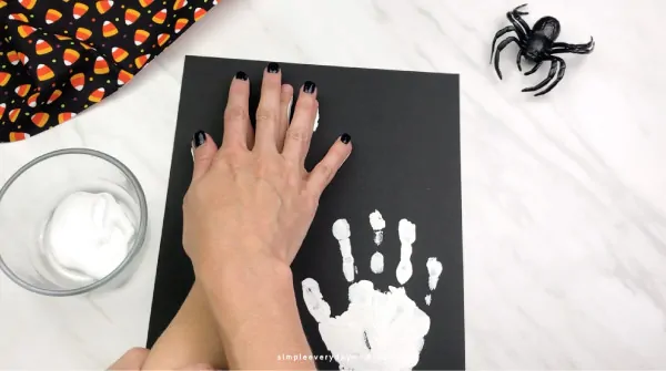 handprint halloween art 
