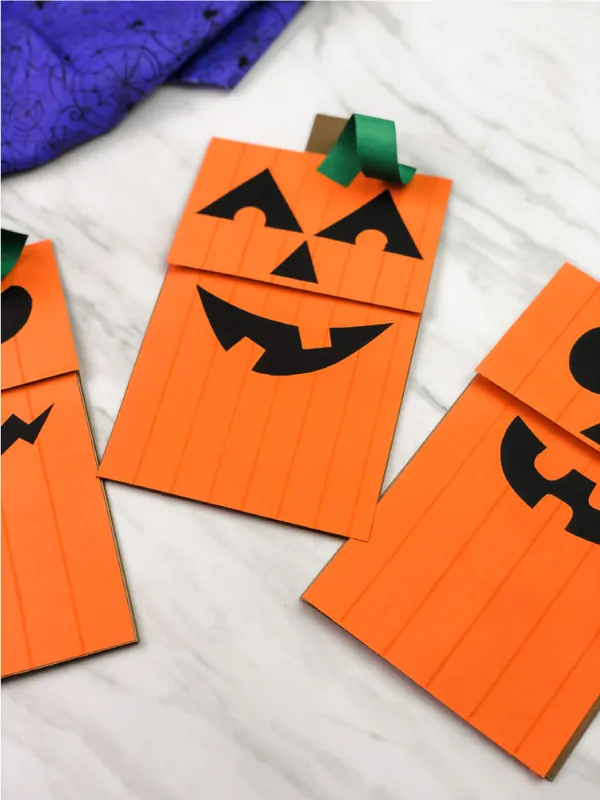 pumpkin paper bag puppets