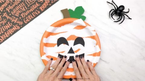 Paper Plate Mummy Pumpkin Craft For Kids [Free Template]