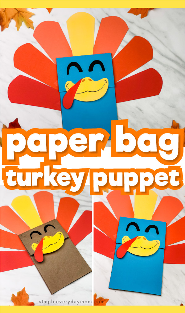 Paper bag turkey puppet