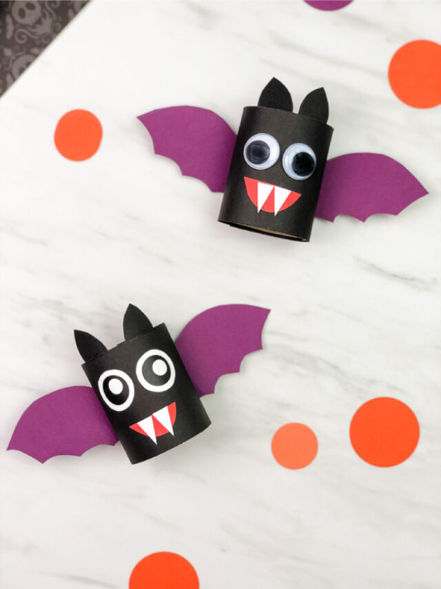 Toilet Paper Roll Bat Craft For Kids [Free Template] Story