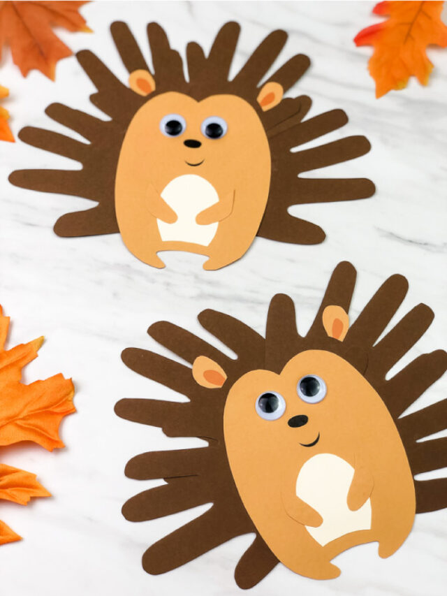 Cute Handprint Hedgehog Craft For Kids [Free Template] Story