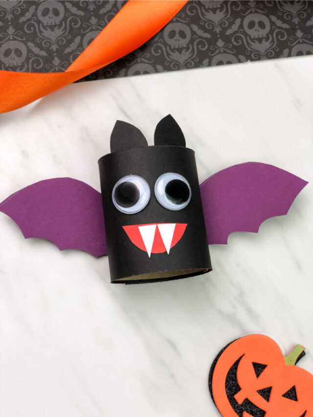 Toilet Paper Roll Bat Craft For Kids [Free Template] Story