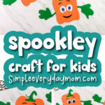 Spookley the square pumpkin craft image collage with the words spookley craft for kids