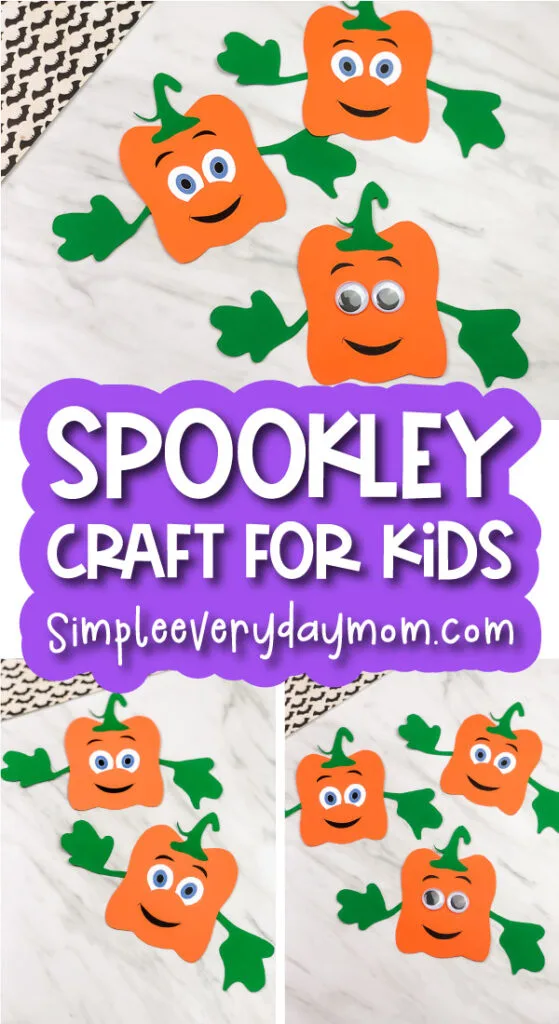 Spookley the square pumpkin craft image collage with the words spookley craft for kids