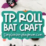 toilet paper bat craft image collage with the words tp roll bat craft