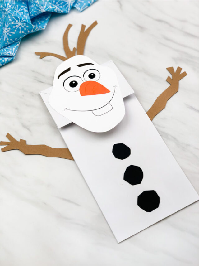 Paper Bag Olaf Craft For Kids [Free Template] Story