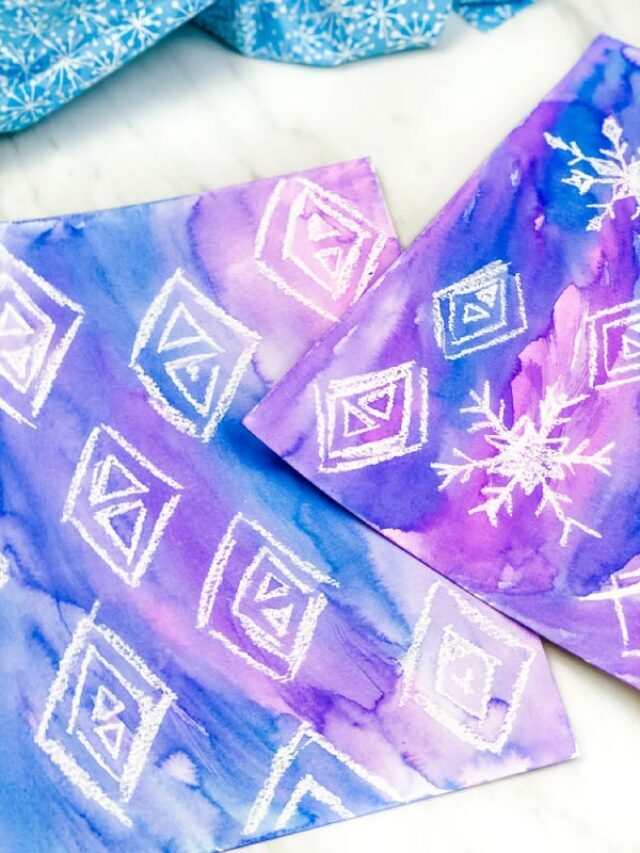 Frozen 2 Art Project: Watercolor Resist Story
