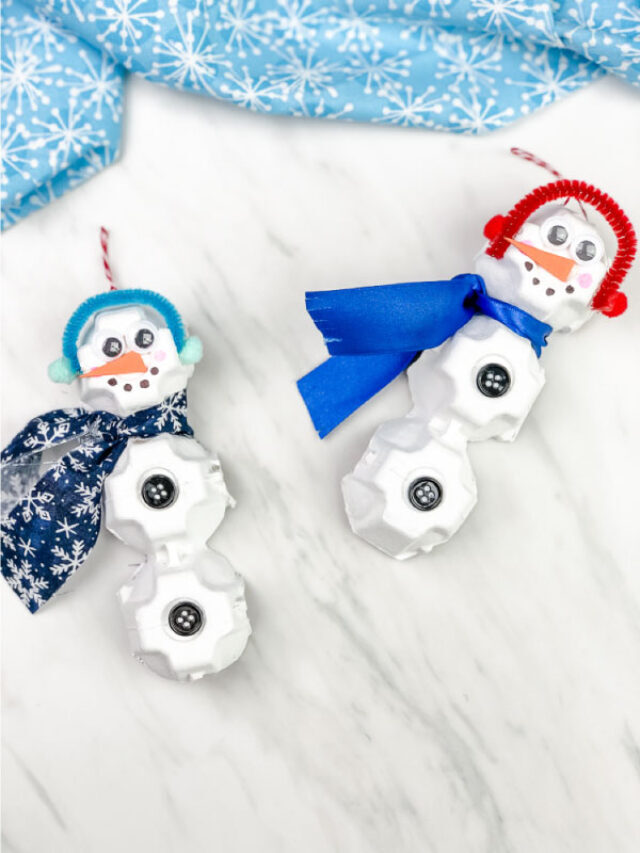 Egg Carton Snowman Craft Story