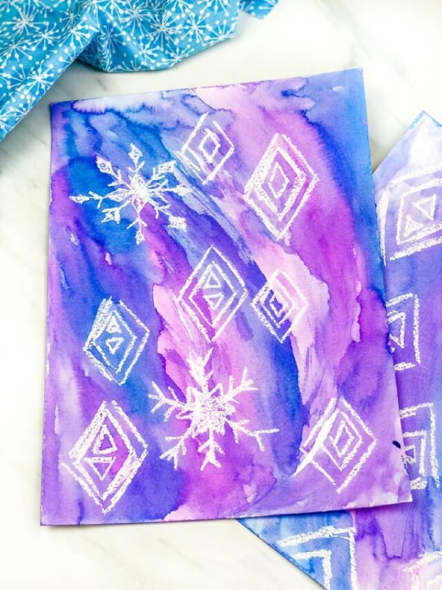 Frozen 2 Art Project: Watercolor Resist Story