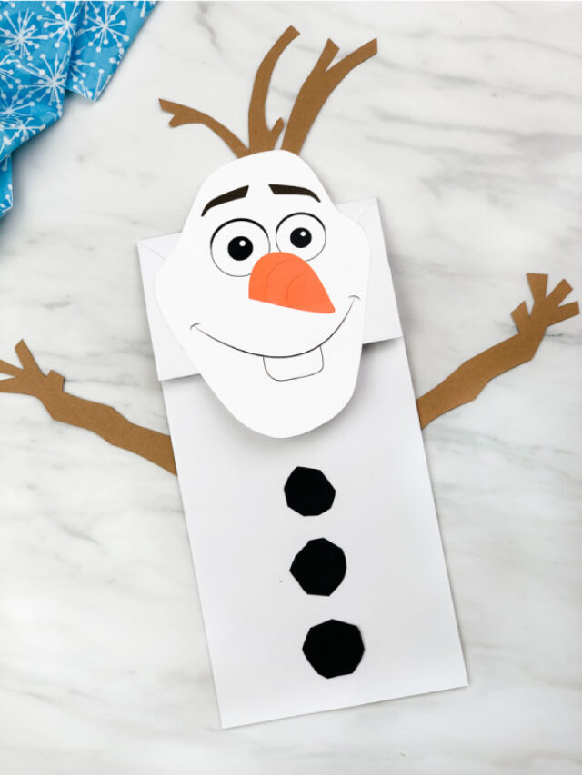 Paper Bag Olaf Craft For Kids [Free Template] Story
