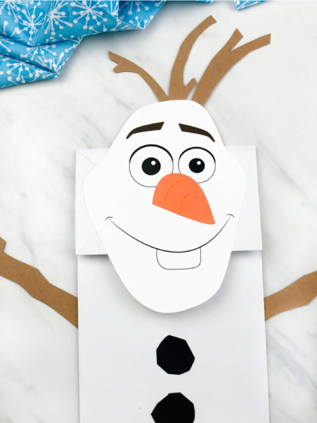 Paper Bag Olaf Craft For Kids [Free Template] Story
