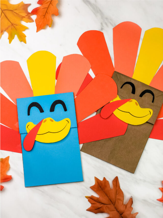 Paper Bag Turkey Craft For Kids [Free Template] Story