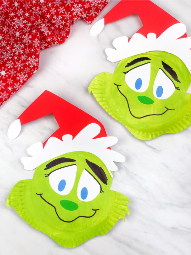 Paper Plate Grinch Craft For Kids [Free Template] Story