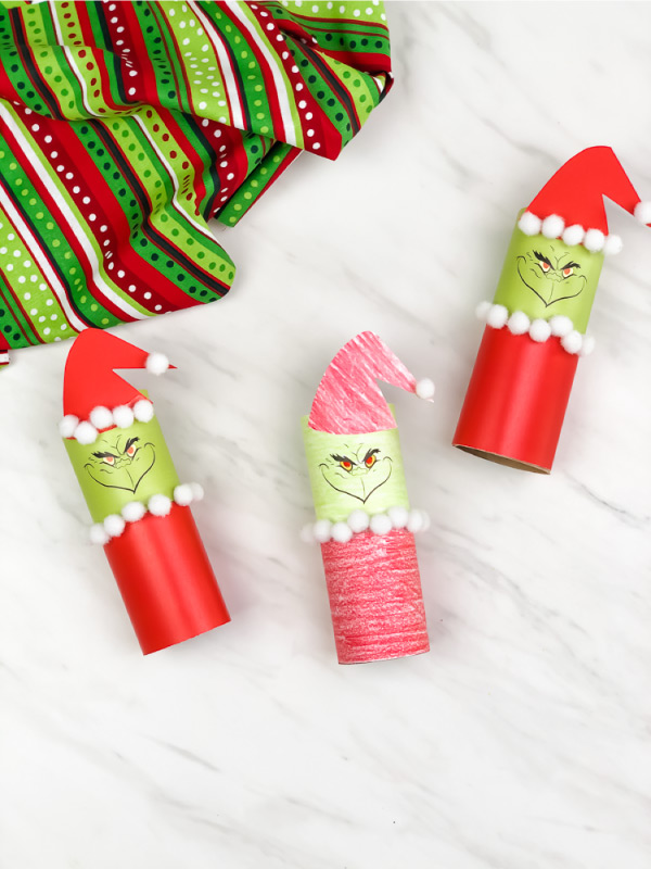 paper roll grinch christmas craft