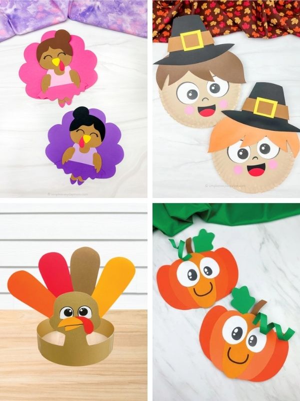 Thanksgiving kids craft image collage