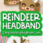 reindeer headband craft image collage with the words reindeer headband