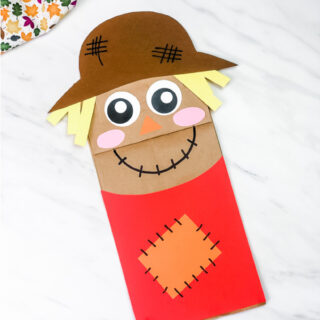CUTEST Paper Bag Scarecrow Puppet Craft For Kids [Free Template]
