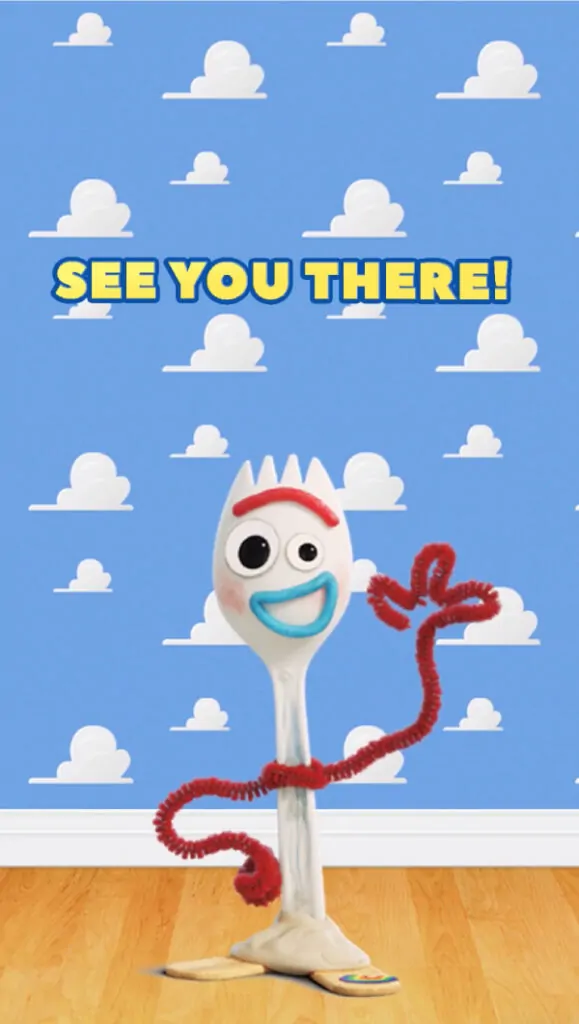 Toy Story 4 digital invitation screenshot